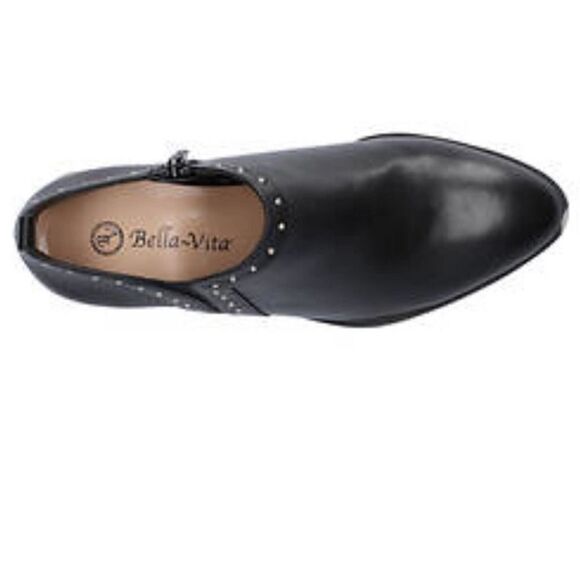 NEW BELLA VITA Lorraine Black Leather Stud Detail Ankle Boots Booties - 10 - Picture 5 of 10